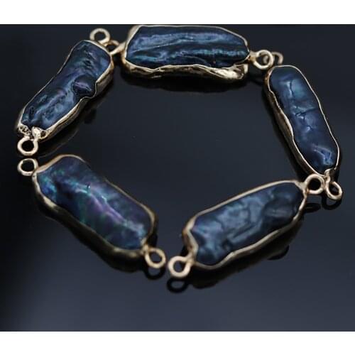 Natural Pearl Connector Irregular Shape Charms Pendant Connector for Jewelry Making Necklace Size 7x25mm