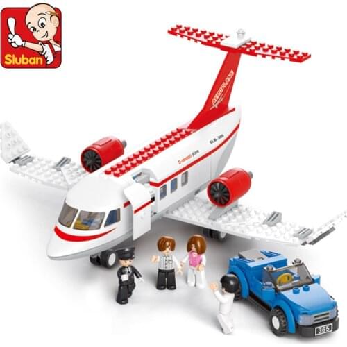 Sluban B0365 Aviation World Concept Aircraft Building Block Assembled Model Childrens Boys Educational Toys Over 6 Years Old