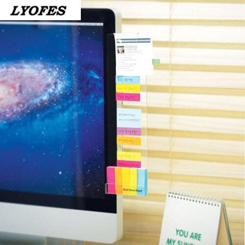 Creative Monitor Message Memo Board for Sticky Note lyofes Transparent Name Card Phone Holder Desktop Plastic Holder Stationery