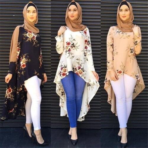 Fashion High Quality Women Muslim Top Long Shirts for Muslim Women Long Sleeve Casual Top Swallow Tail Islamism Blouses 7910