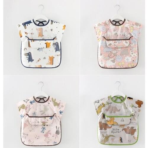 Waterproof Infant Eating Children Drawing Sleeveless Baby Bandana Bibs Cute Baby Bibs Soft Cotton Baby Bib Meal Burp Eva Cloths