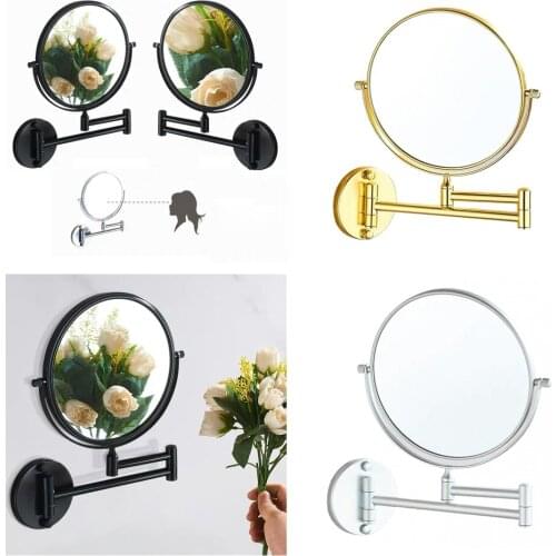 Wall Mount Makeup Beauty Mirror Double Sided Folding Swivel 10X Magnifying