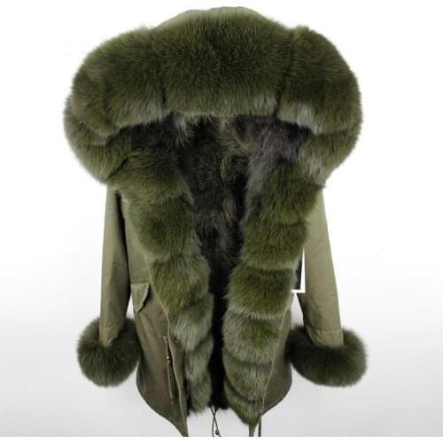 Maomaokong 2020 NEW Women Winter Long Jacket Warm Fashion Fox Fur Collar With Raccoon Fur Liner Parka Coats