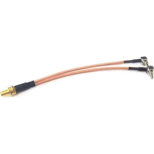 New SMA Female to Y Type 2X CRC9 Male Connector Splitter Combiner Cable Pigtail RG316 15CM Long for Huawei E156 E159 E160