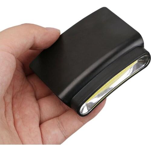 Outdoor Clip On COB LED Visor Cap Light Battery Powered Hands Free Headlamp