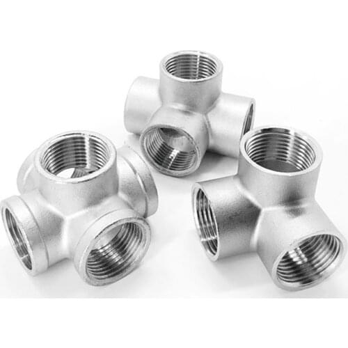 1/4" 3/8" 1/2" 3/4" 1" BSP Female Thread 304 Stainless Steel 3 4 5 Way Corner Type Pipe Fitting Connector Coupler Adapter