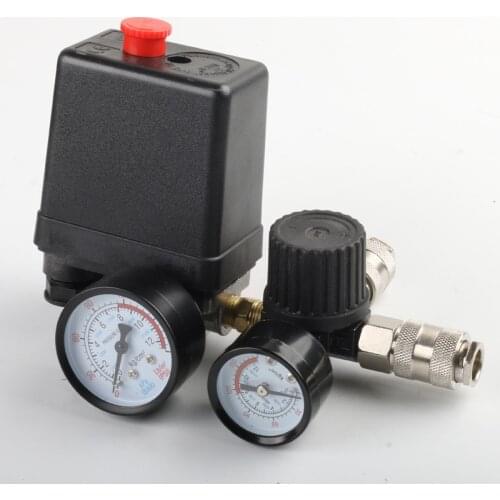 240V Regulator Duty Air Compressor Pump Pressure Control Switch Air Pump Control Valve 7.25-125 PSI with Gauge