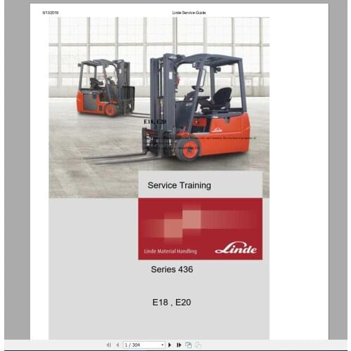 Linde Forklift Service Manual 2019 DVD