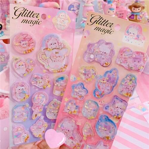 1pc Lovely 3D Animal Crystal Self Adhesive Rhinestone Strip Glitter Gems Jewel Sticker Scrapbooking DIY Decal Color