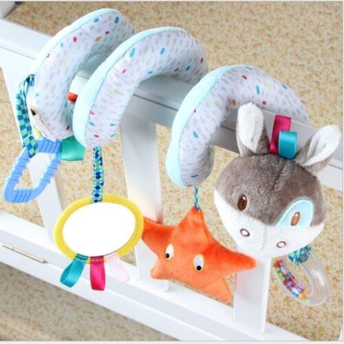 Cute Newborn Baby Infant Animal Soft Rattles Teether Hanging Bell Plush Bebe Toys Doll Soft Bed Baby Gifts