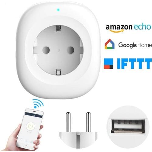 Alexa Home Furnishing Intelligence Socket European regulations WIFI Wireless remote control timer Socket USB charging