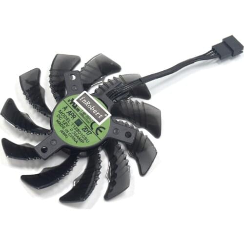 75mm T128010SU PLD08010S12H 4Pin Cooler Fan for GeForce 960 / 970 /980 GTX 1060 1070 1080 Ti Gaming Radeon R9 Graphics Card Fan