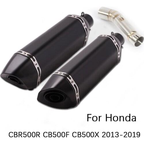 For Honda CBR500R CB500X CB500F 2013-2019 Motorcycle Exhaust Pipe Mid Link Pipe Slip On 51mm Muffler Removable DB Killer Escape