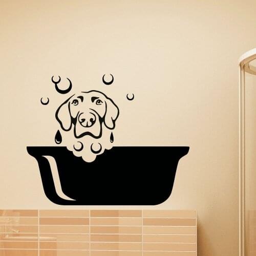 YOYOYU Wall Decal Puppy Cute Dog Vinyl Wall Stickers For Kids Rooms Pet Salon Removable Decor Grooming Art Poster JM23