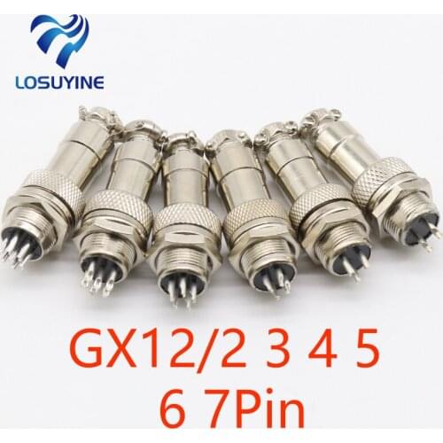 1pcs GX12/2/3/4/5Pin Male & Female 12mm Wire Panel Connector Aviation Plug L91 GX12 Circular Connector Socket Plug