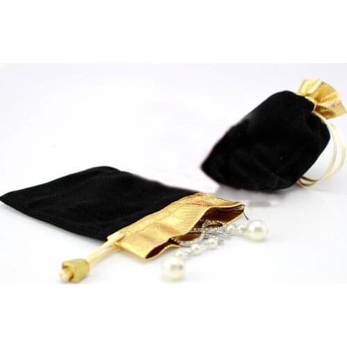 10pcs 9*12cm black Phnom Penh Velvet Bags woman vintage drawstring bag for Party/Jewelry/Gift diy handmade Pouch Packaging Bag