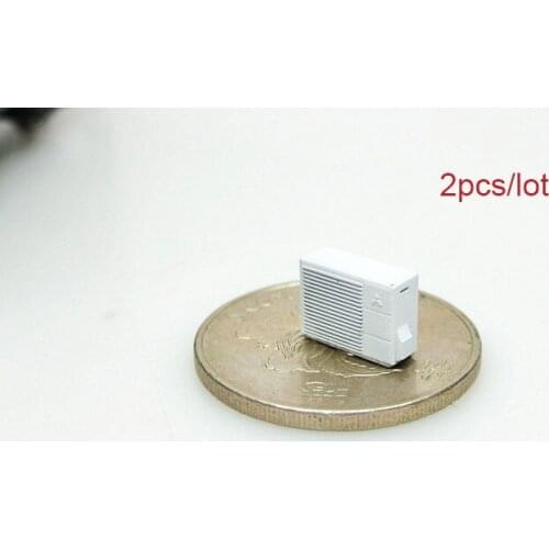 2 PCS DIY 1:87 Air Conditioning Model Train Ho Scale Outside Machine Chassis Track Scene Railway Simulation Accessories