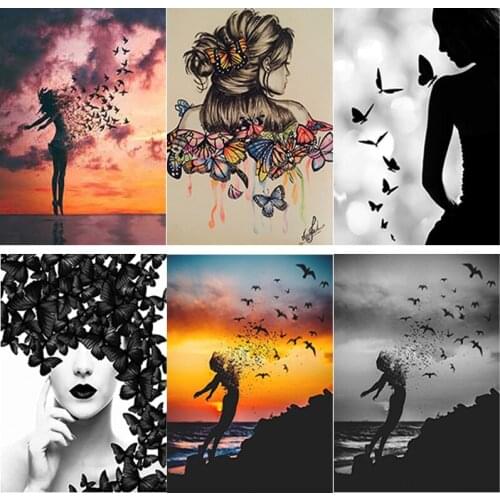 New 5D DIY Diamond Painting Butterfly Art Diamond Embroidery Cross Stitch Full Square Round Drill Crafts Manual Gift Home Decor