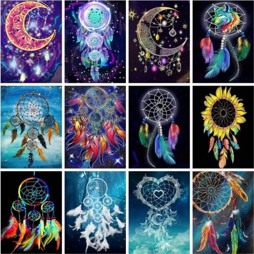 Huacan Diamond Painting 5D Fantasy Landscape Home Decor Full Square Diamond Embroidery Mosaic Rhinestone Pictures