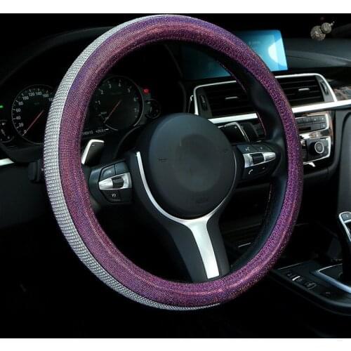 Bling Car Steering Wheel Cover Gear Shoulder Covers Auto Accessories Ice silk Rhinestone Universal Cars Interior Decoration