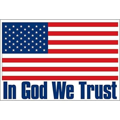 USA Flag: in God We Trust Sticker (Bumper Police America Patriotic Christian)