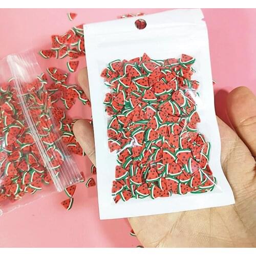 10g Fruit slice Slime Clay Sprinkles for Filler Supplies Watermelon kiwifruit orange fruit Mud Decoration Toys for Children Kids