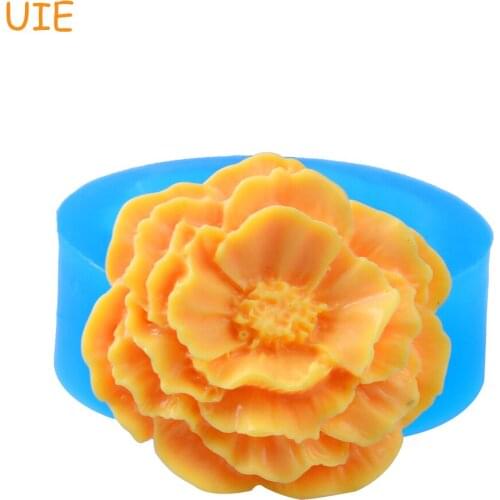 HYL201U 36.8mm Chrysanthemum Flower Silicone Mold - Craft Cupcake Topper Polymer Clay Resin Soap Candles Cabochon