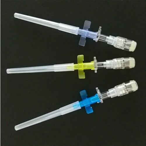 50pcs Retention needle for dogs and cats Pet indwelling needle Stiffening infusion indwelling needle with heparin cap 22G 26G