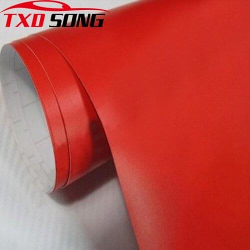 10/20/30/40/50/60X152CM/Lot Matt Red Vinyl Sticker With air drains Matt vinyl wrap film for car decoration Matt Red Car vinyl