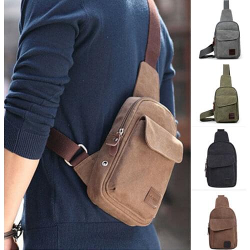 Fashion Mens Small Waist Bag Travel Hiking Cross Body Messenger Shoulder Casual Solid Men Canvas Bag Handbag