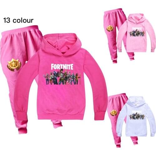 Fortnites new boys and girls childrens hooded sweater + cotton trousers set are hot sale in autumn and spring