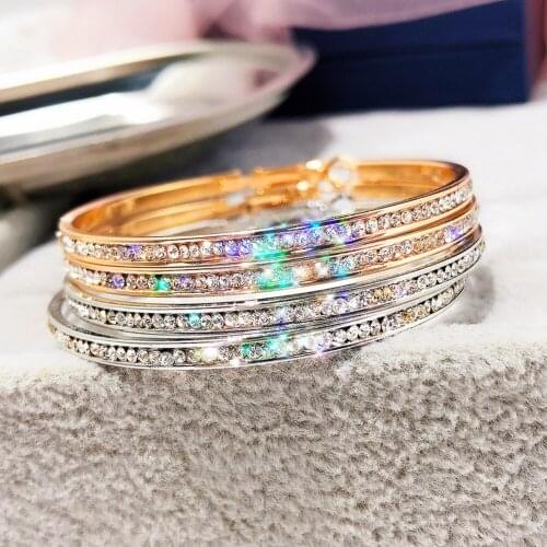 Charm Female White Crystal Big Hoop Earrings Dainty Gold Silver Color Wedding Jewelry Cute Bride Hollow Round Earrings For Women