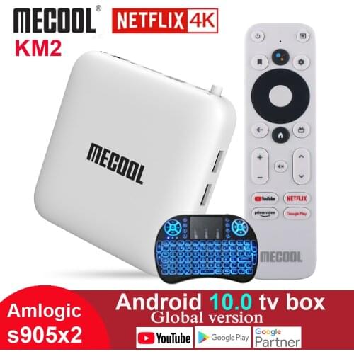 Google Certified Amlogic S905X2 2GB DDR4 USB3.0 WiFi Prime Video HDR 10 Widevine L1 Netflix 4K Android TV Box Mecool KM2