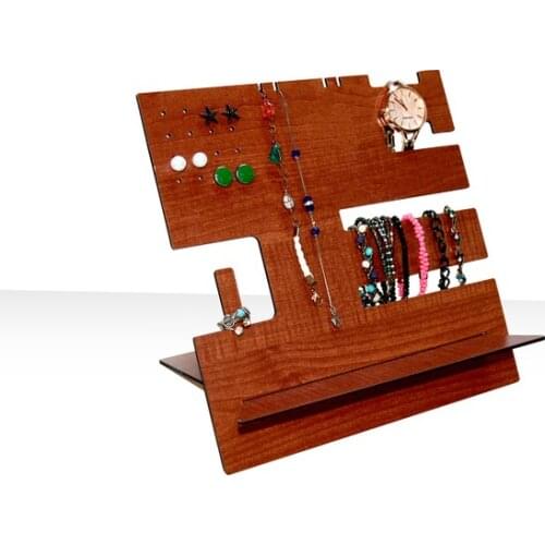 Modern Black Coach Wooden Jewelry Stand Jewelry Regulator Organizer Brown