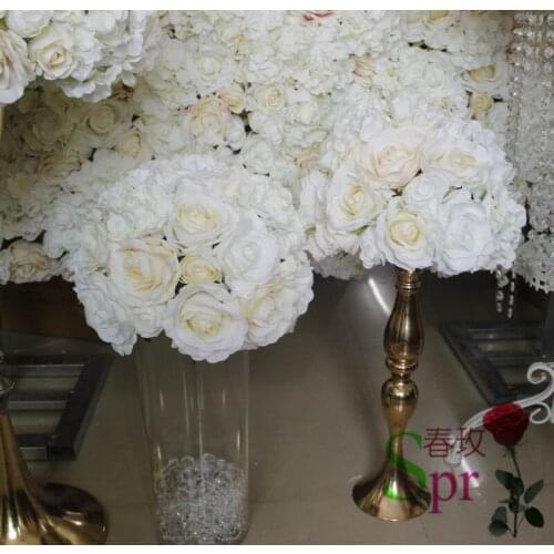 SPR light champagne wedding planning artificial rose flower wall backdrop decoration table centerpiece ball