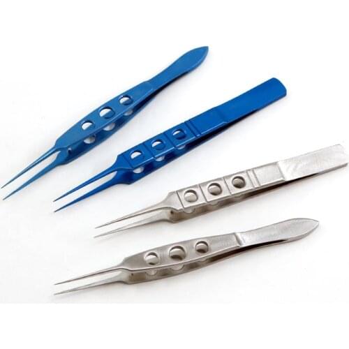 Fine Non-invasive Vascular Forceps 11cm Straight Tip With Hole Forceps Vascular Forceps Head 0.3mm Microscopic Non-invasive