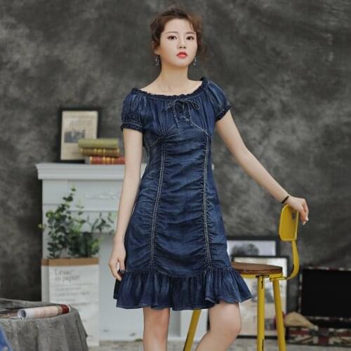 Spring/summer 2020 new bull-puncher restoring ancient ways of cultivate morality dress A82205 fold falbala