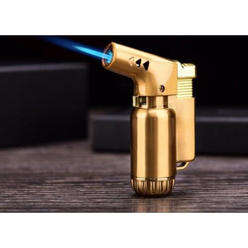 Windproof Cigarette Lighter Metal Gas lighter Elbow Cigar Butane Lighters Torch Small Spray Gun 1300 C Blue Flame
