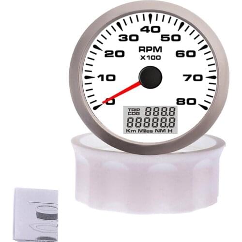 Waterproof Digital Tachometer Gauge 3000/8000 RPM Tacho Meter with 7 Colors Backlight for Car Boat