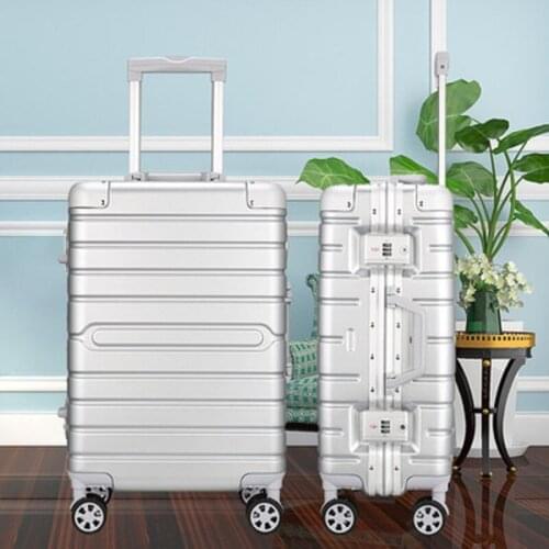 100% aluminum frame PC material Rolling Luggage high quality Customized business solid color wear-resistant Suitcase