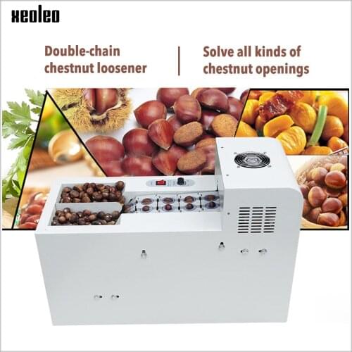 Xeoleo Commercial Chestnut Cutter Electric Hazelnut slitting machine Double chain Chestnut incision machine 500W 130kg/h