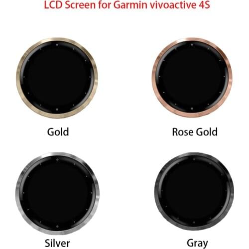1.1” LCD Screen Display For Garmin vivoactive 4S smart Watch screen Golden/Gray/silver/Rose Gold Frame Cover Repair Replacement
