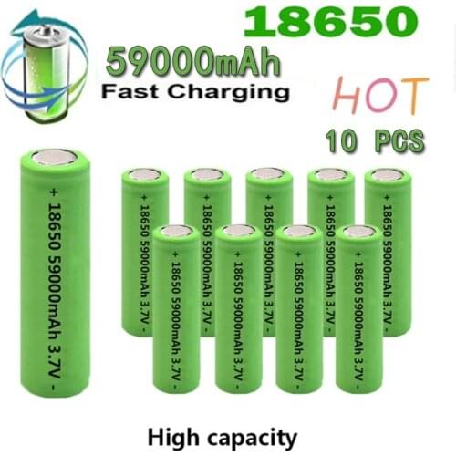 1-10 PCS 18650 3.7V 59000mAh High-capacity Lithium Ion Rechargeable Battery for Charging Counter Lamp Flashlight Drop Shipping