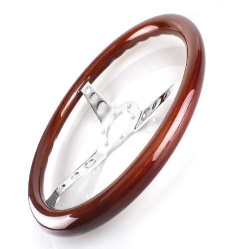 1Pc 15inch 380mm Universally Car Racing Steering Wheel classic solid Real Wooden Steering Wheel control car accessories New