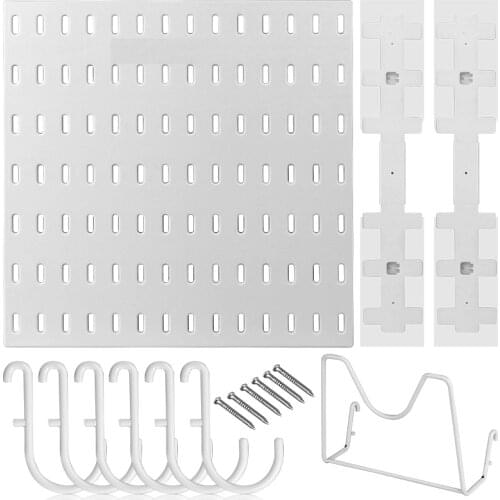 10pcs/set Pegboard Combination Kit Include 28cm Pegboard Panel Hook Pan Cover Holder for Kitchen Pegboard Wall Organizer