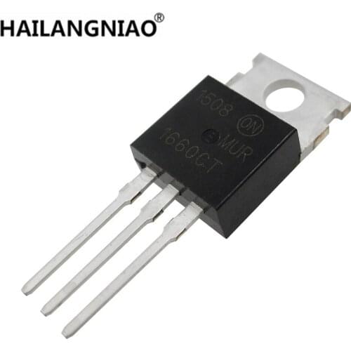 10pcs/lot MUR1660CT fast recovery diode U1660 line TO-220 600V 16A new