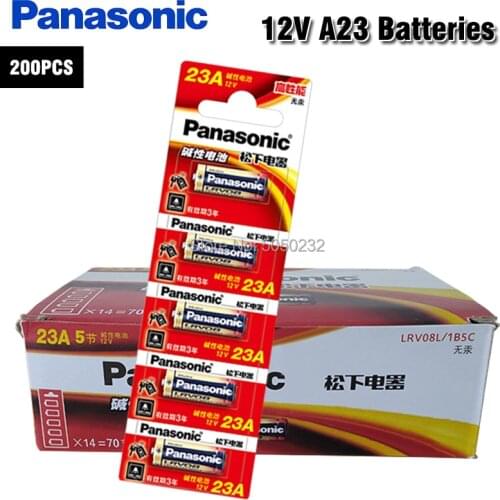 200pcs/lot New Original Panasonic 23A 23A 12V Ultra Alkaline Battery/Alarm Batteries A23
