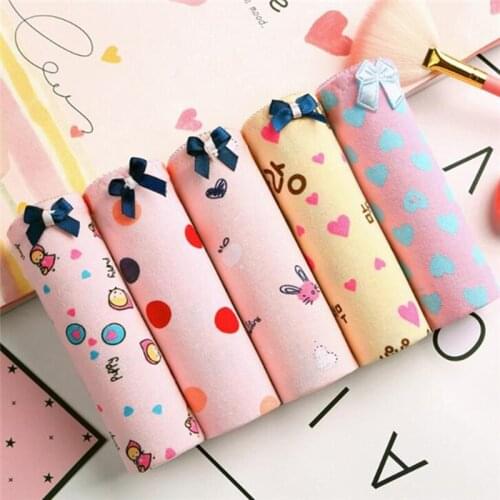 4PCS/Lot Children Cotton Underwear Young Girls Briefs Solid Low Waist Short Briefs Comfortable Ladies Panties TWY-821-4-4p