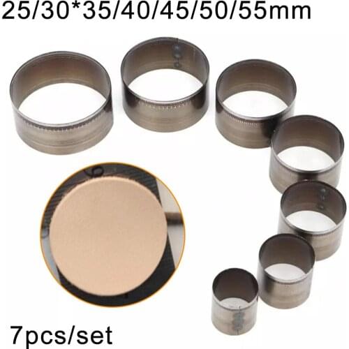 7Pcs Leather Craft Round Small Bell Wooden Die Punch Mould Template Leather Handmade Craft Tools 25-55mm