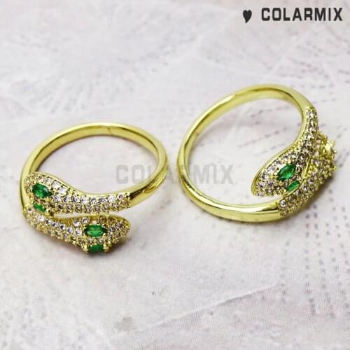 8 PIECES Gold Round rings fashion RINGS ZIRCON RINGS for women rainbow crystal fashion jewels Lady jewelry 51169